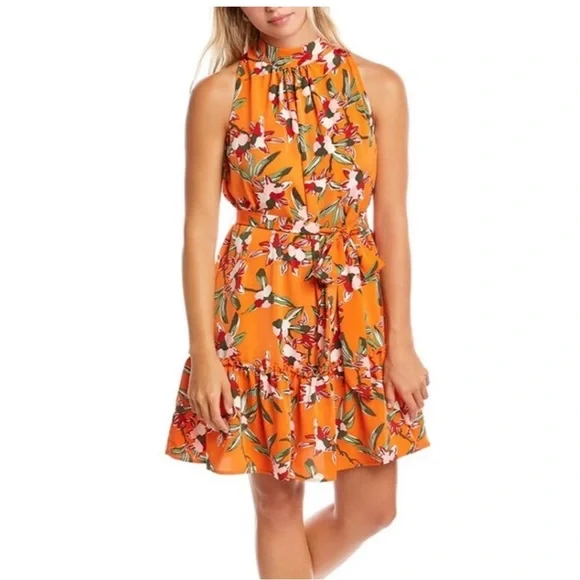 SAM EDELMAN Halter Floral-Print Dress